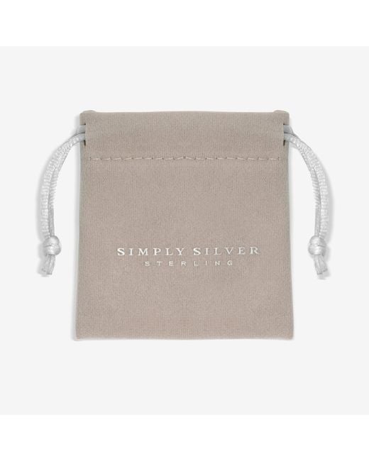 Simply Silver Metallic Sterling 925 Polished & Pave Charm Pendant