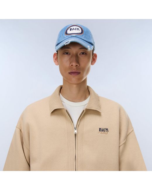 Napapijri Natural Optical Full Zip Crew Neck Jumper for men