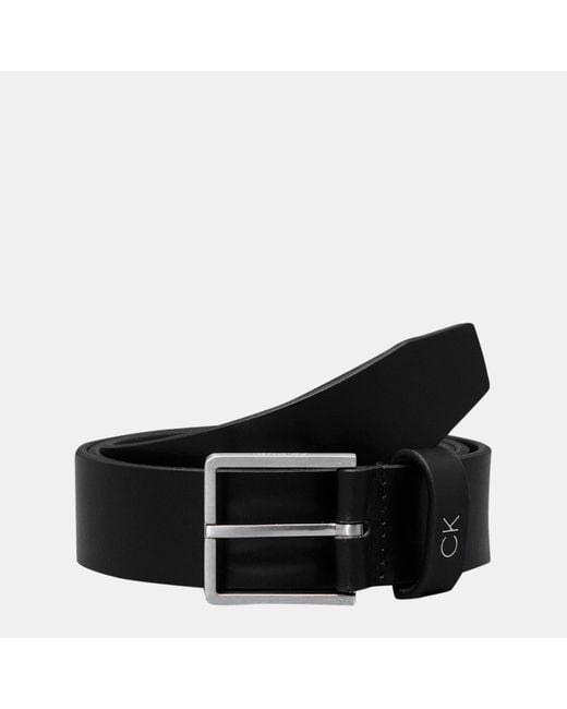 Calvin Klein Black Ck 3 Leather Belt for men