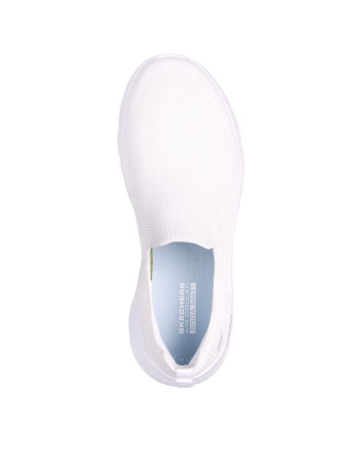 Skechers White Slip On Trainers