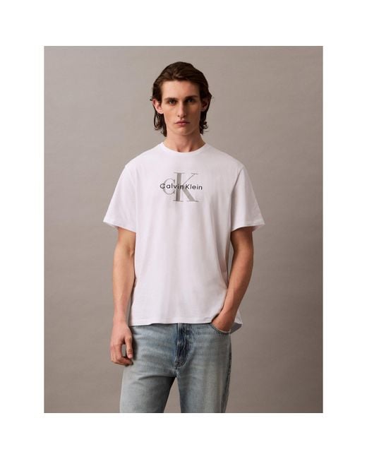 Calvin Klein White Monogram T-Shirt for men