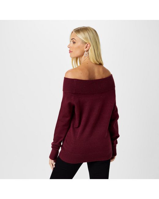 Biba Red Knitted Bardot Jumper