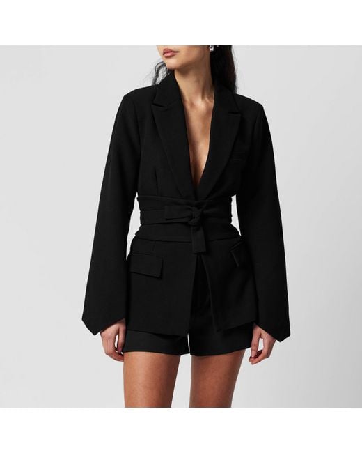 Odd Muse Black Belted Long Sleeve Blazer