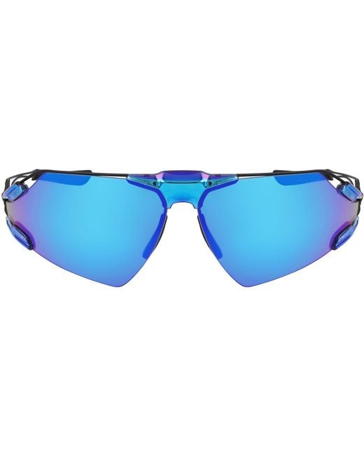 Nike Blue Zeus Edge Wrap Sunglasses