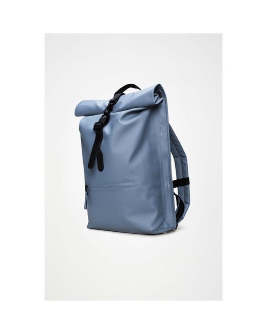 Rains Blue Rolltop Rucksack