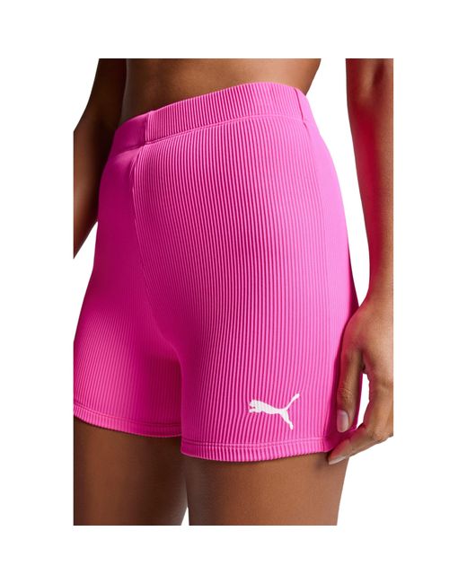 PUMA Purple Ribbed Booty Shorts