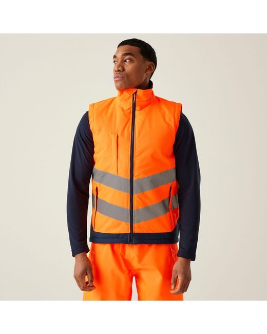 Regatta Orange Hi-Vis Pro Insulated Reflective Bodywarmer for men