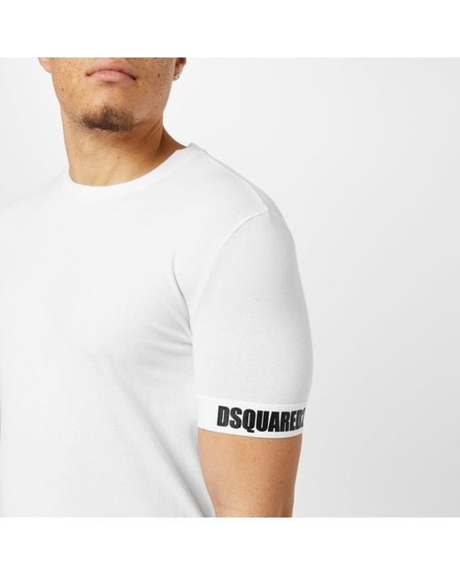 DSquared² White Logo T-Shirt for men