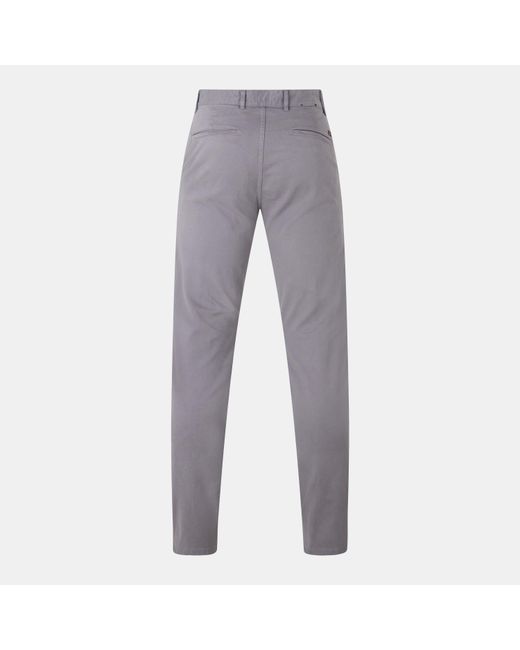 Boss Gray Chino Slim Fit Straight Leg Trousers for men