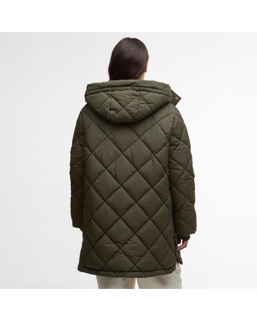 Barbour Green Kailyn Hooded Long Sleeve Medium Puffer Jacket