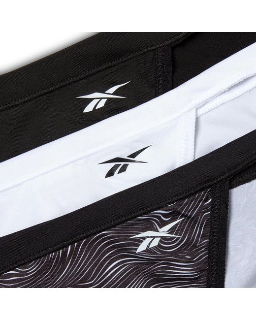 Reebok Black 3 Pack Tanga Briefs Mandy