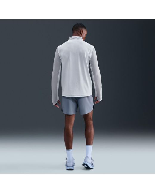 Nike Gray Long Sleeve Performance Running Top for men