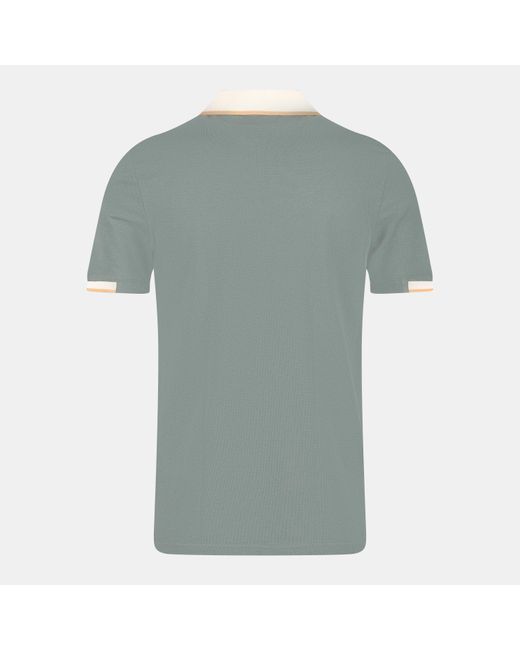 Lyle & Scott Green Retro Half Tipped Short-Sleeve Polo Shirt for men