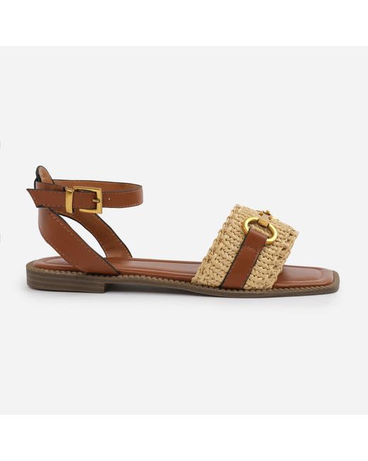 Where's That From Brown Pu Catelyn Straw Detail Stra