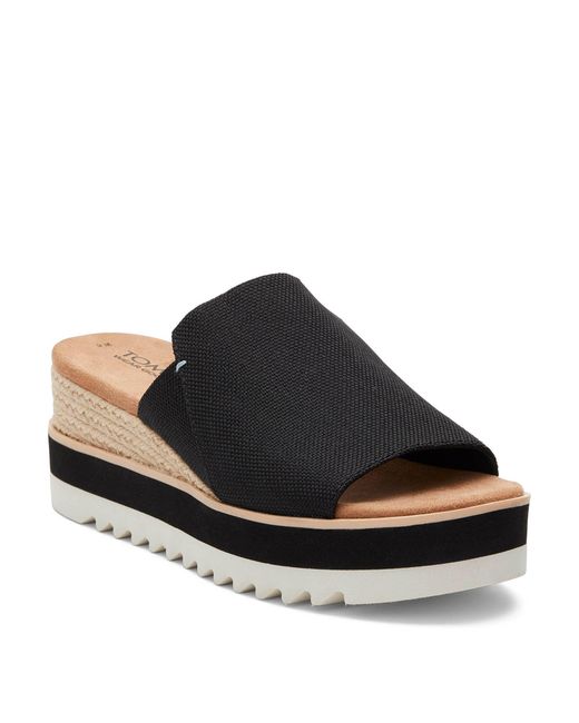 TOMS Black Diana Wedge Flatform Sandal