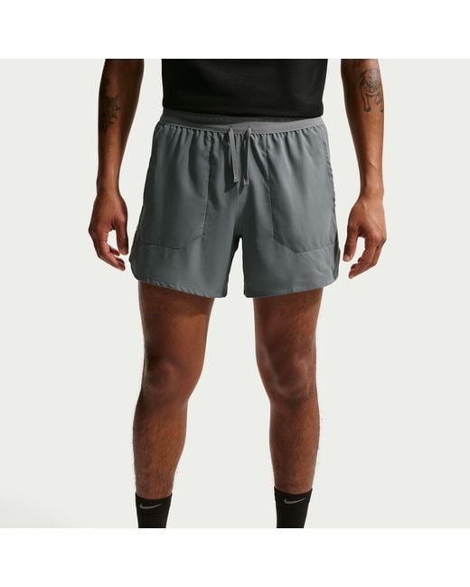 Nike Gray Stride 5In Performance Shorts for men
