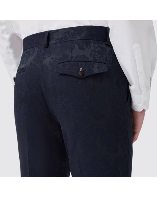 Twisted Tailor Blue Minerva Slim Fit Tux Trouser for men