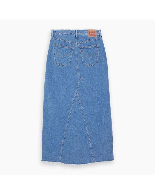 Levi's Blue Long Slit Denim Skirt