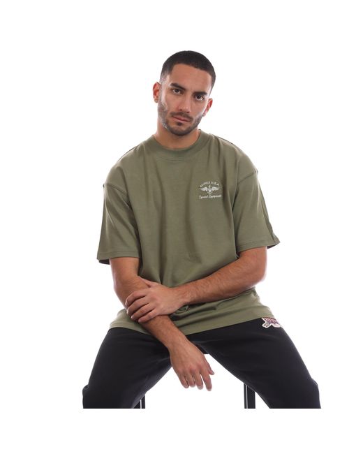Avirex Green Crotona Oversized Fit Oversized T-Shirt for men