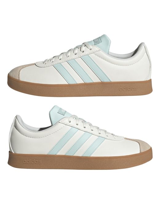 Adidas White Vl Court Base Shoes