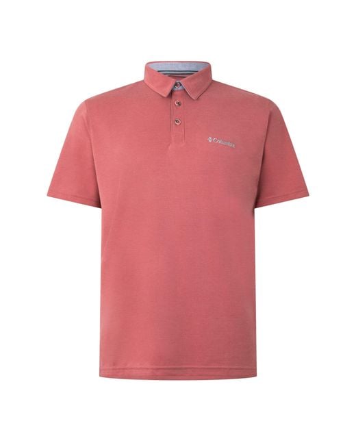Columbia Pink Nelson Short Sleeve Polo Shirt for men