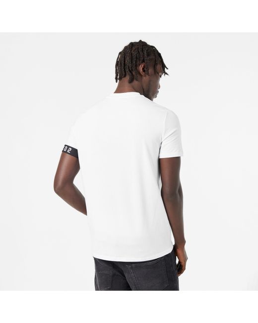 DSquared² White Dsq Band Logo Slim Fit T-Shirt for men