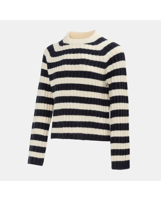 Miso Blue Stripe Jumper Open Hem