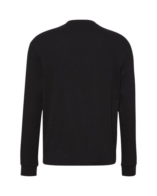 Calvin Klein Black Ckj Waffle Long-Sleeve T-Shirt for men