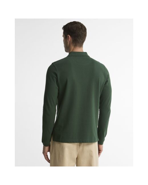 Barbour Green Essentials Long Sleeve Polo Shirt for men