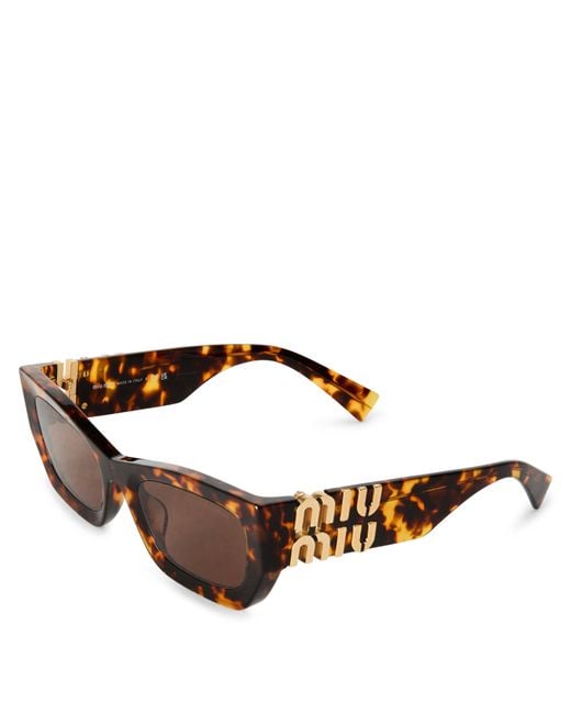 Miu Miu Brown 0Mu 09Ws Rectangle Sunglasses