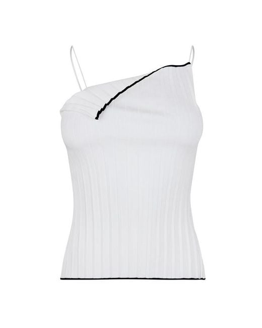 Jacquemus White Le Haut Maille Pleated Top