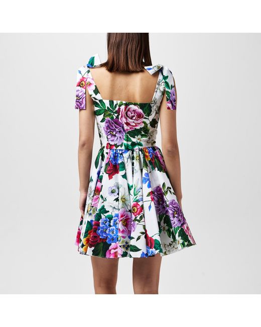 Dolce & Gabbana Blue Floral Cotton Dress