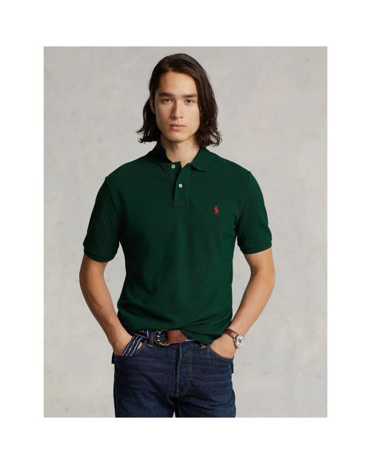 Polo Ralph Lauren Green Custom Slim Short Sleeve Shirt for men