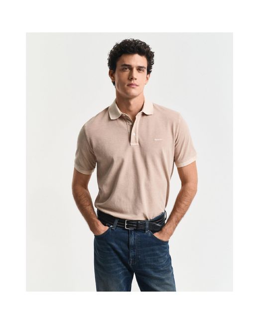 Gant Blue Sunfaded Piqué Polo Shirt for men