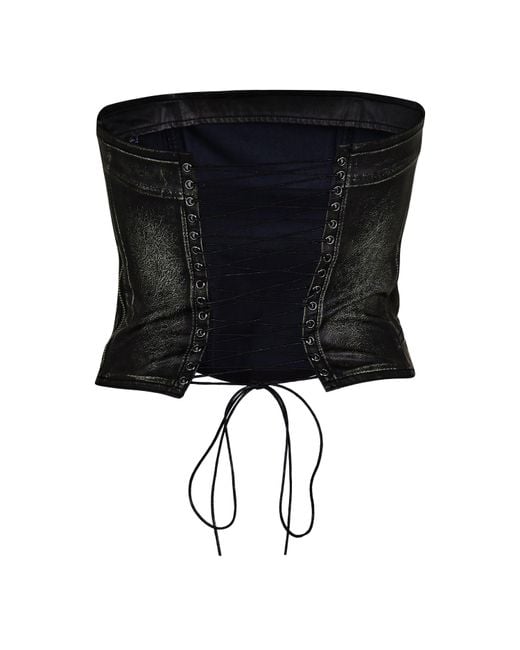 Jaded London Black Faux Leather Corset