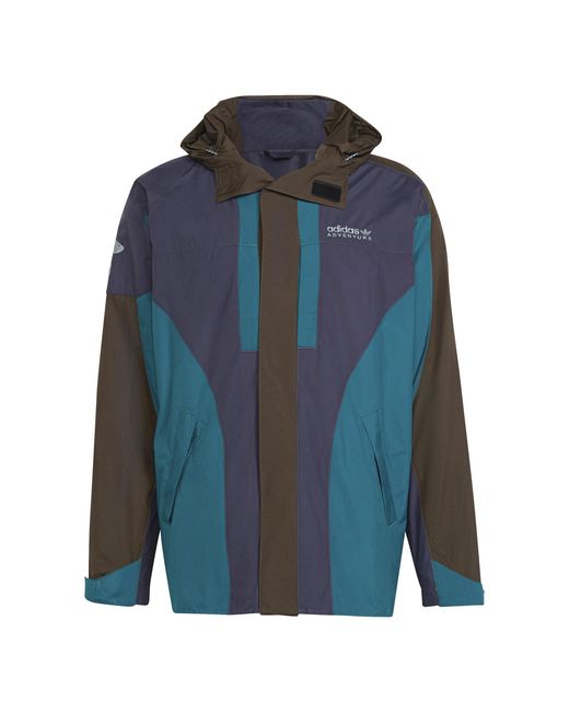 Adidas Blue Lightweight Weather-Resistant Athletic Fit Windbreaker for men