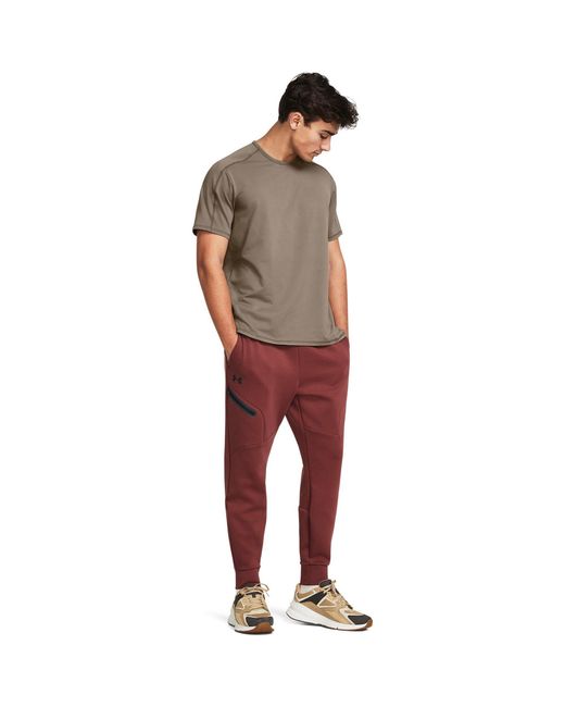 Under Armour Red Uns Closed Hem Fleece Joggers for men