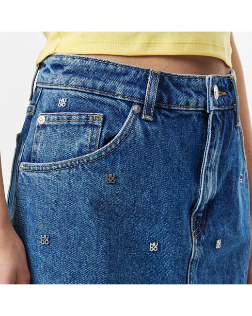 HUGO Blue Gebisi Denim Mini Skirt