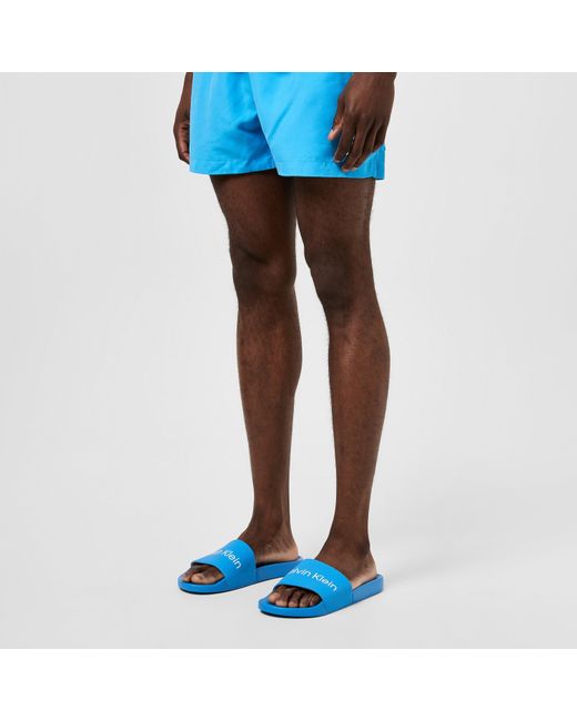 Calvin Klein Blue Pool Logo Sliders for men