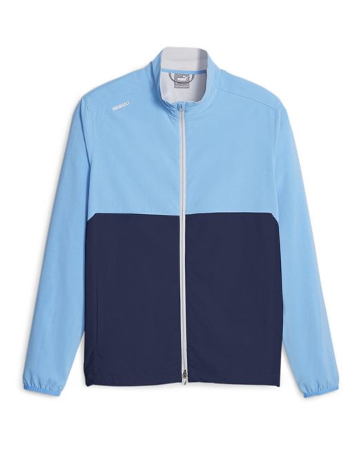 PUMA Blue Monterey Wind-Resistant Performance Golf Jacket for men