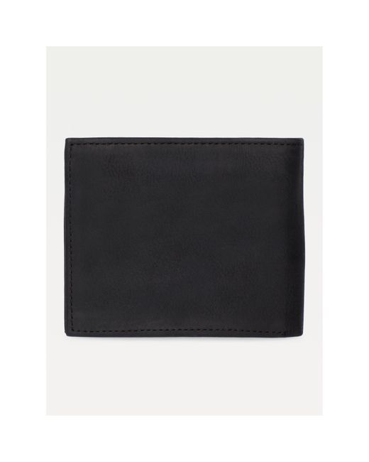 Tommy Hilfiger Black Johnson Small Bifold Leather Wallet for men