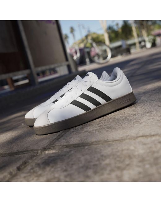 Adidas White Vl Court Base Shoes