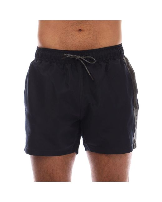 EA7 Black Logo Tape Swim Shorts for men