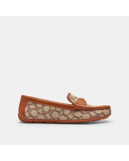 COACH Brown Loafers With Monogram