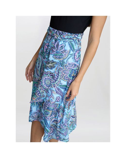 Gina Bacconi Blue Charlotte Handkerchief Skirt Dress