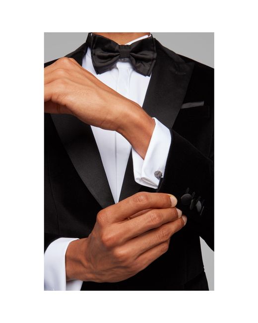 Boss White Jillik Long Sleeve Plain Shirt for men