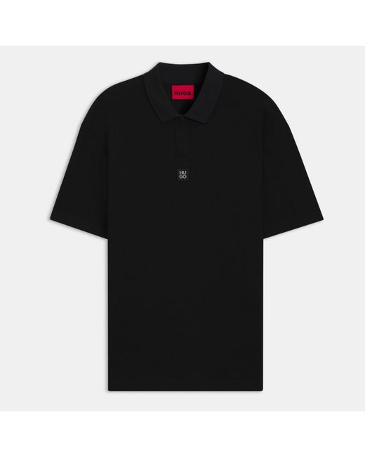 HUGO Black Dallovo Short Sleeve Polo Shirt for men