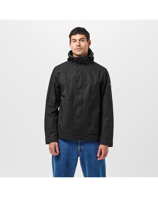 Belstaff Black Water-Resistant Lightweight Rain Anorak for men