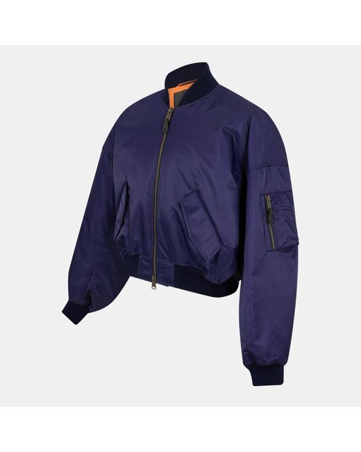 Balenciaga Blue Round Bomber Long Sleeve Zip Parka for men