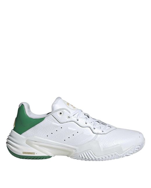 Adidas White Barricade 13 Leather Tennis Shoes for men